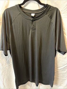 Sport-Tek Olive Green Short Sleeve Henley Shirt